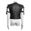 Men Black Leather Armour Vampire Vest With Straps Armour 